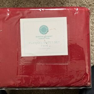 Martha Stewart Deep Red Flannel Bedding